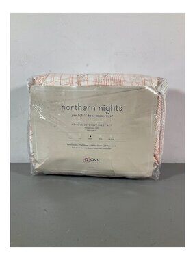 Northern Nights 400TC 100% Cotton Wrinkle Defense Sheet Set, Red - Includes Pill